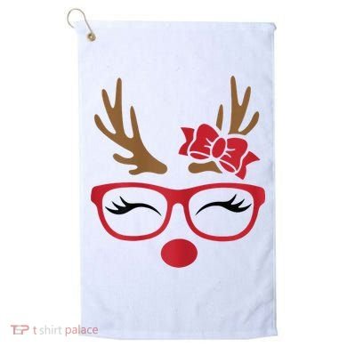 Reindeer Lady Messy Bun Golf Towel