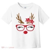 Reindeer Lady Messy Bun Toddler T-Shirt thumb 0