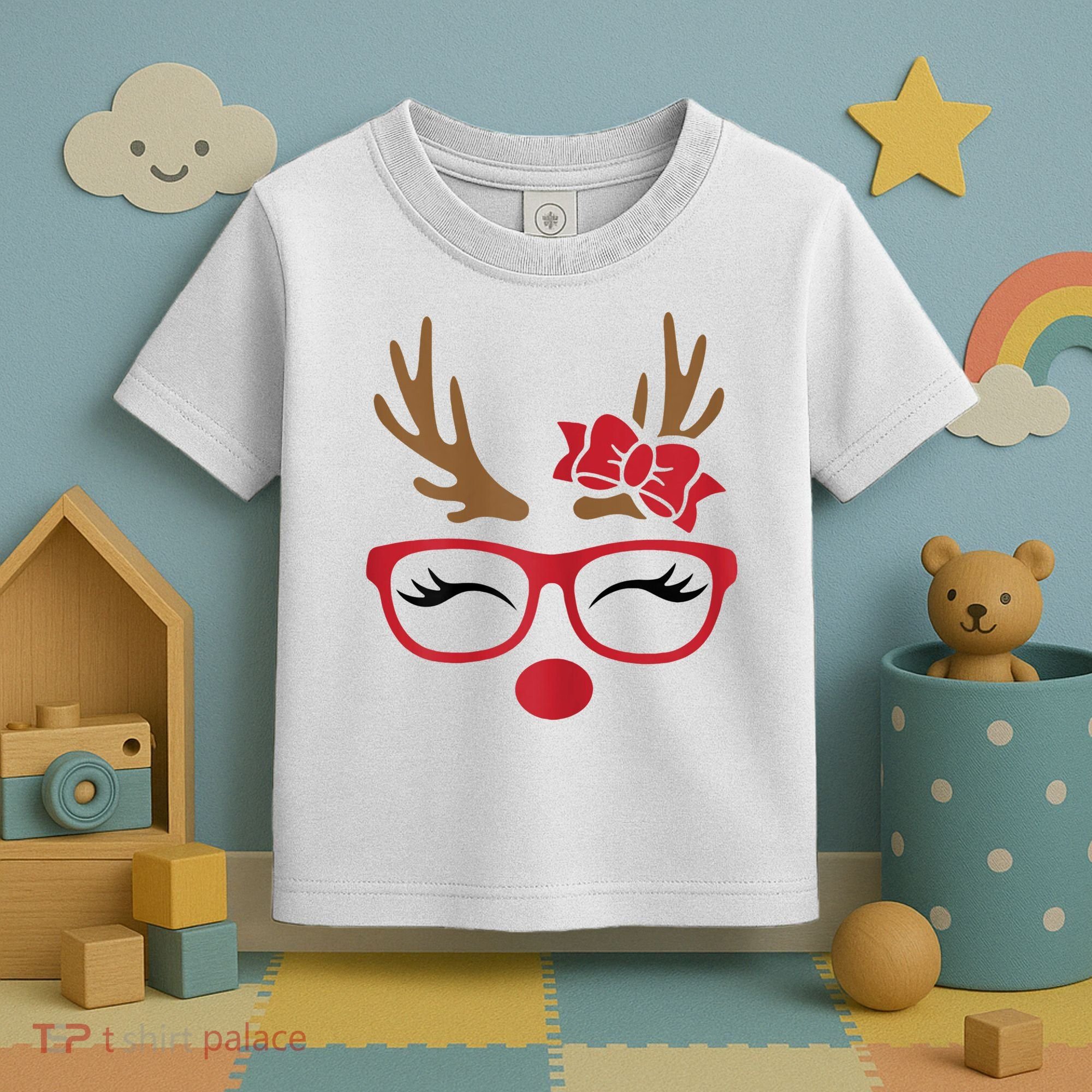Reindeer Lady Messy Bun Toddler T-Shirt