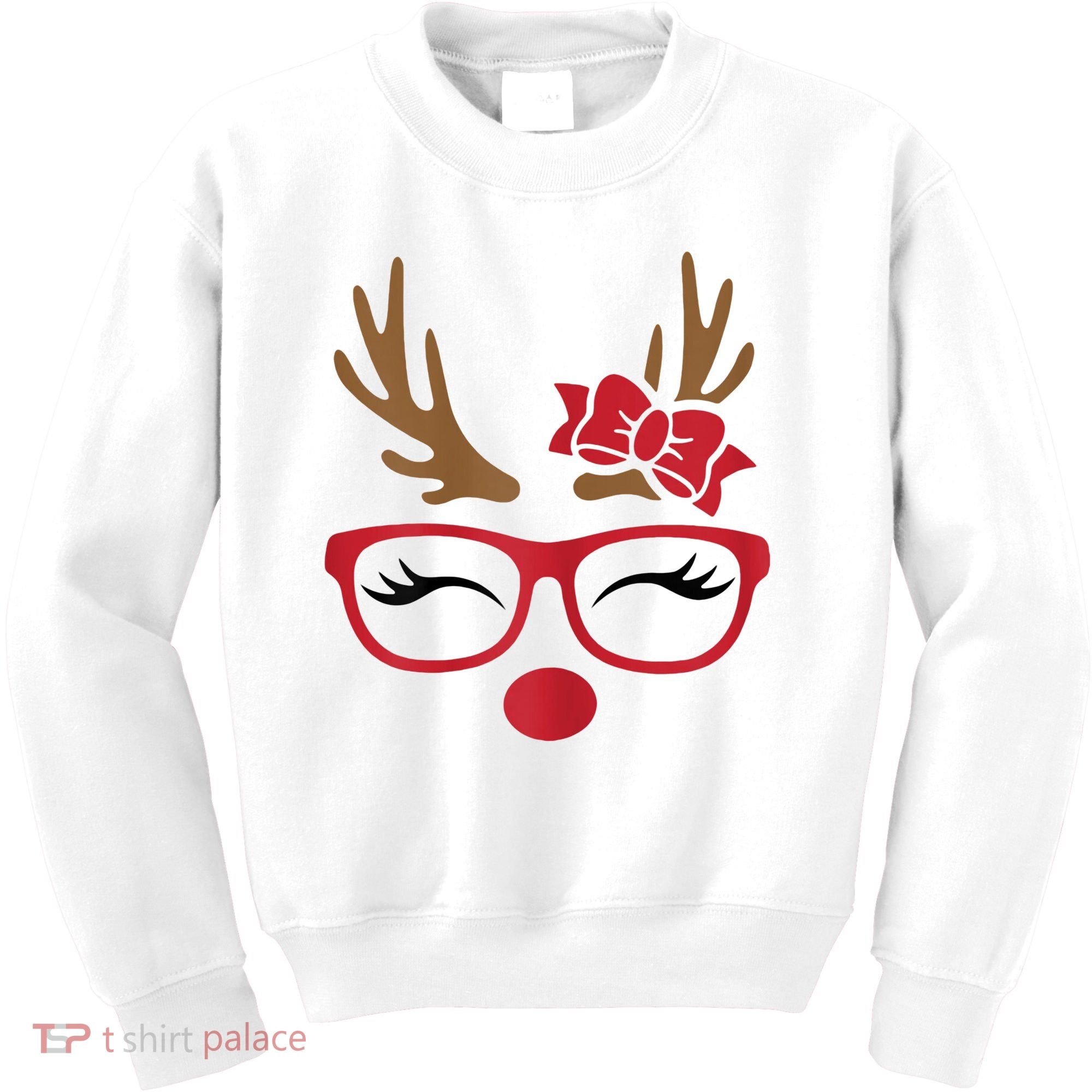 Reindeer Lady Messy Bun Kids Sweatshirt