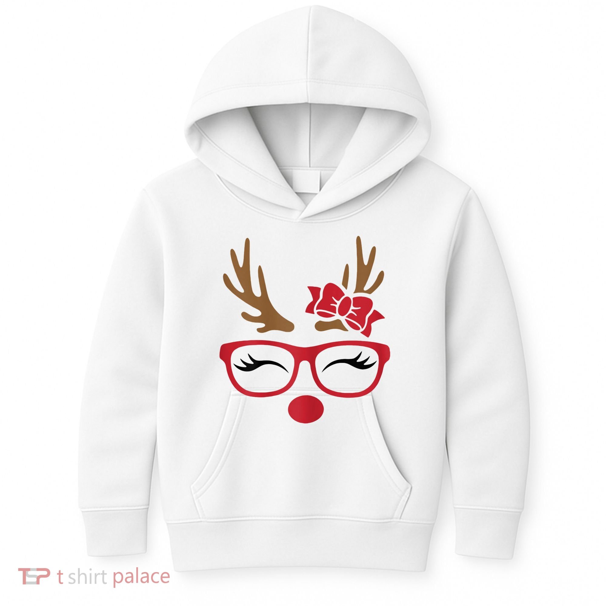 Reindeer Lady Messy Bun Kids Hoodie