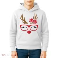 Reindeer Lady Messy Bun Kids Hoodie thumb 4
