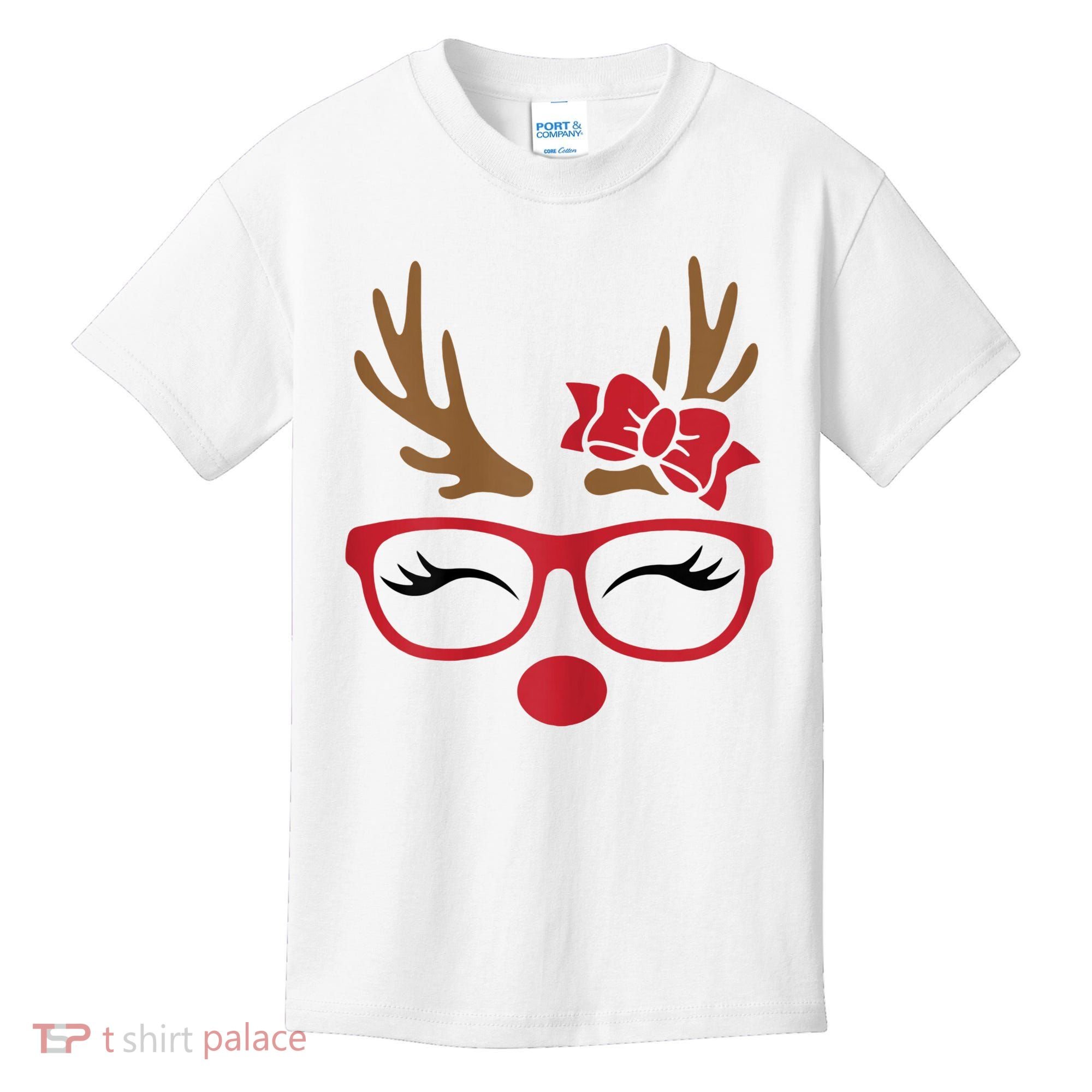 Reindeer Lady Messy Bun Kids T-Shirt