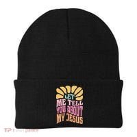 Retro Let Me Tell You About My Jesus Beanie thumb 0