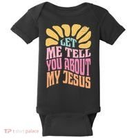 Retro Let Me Tell You About My Jesus Baby Bodysuit thumb 0