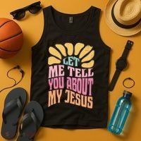 Retro Let Me Tell You About My Jesus Tank Top thumb 4