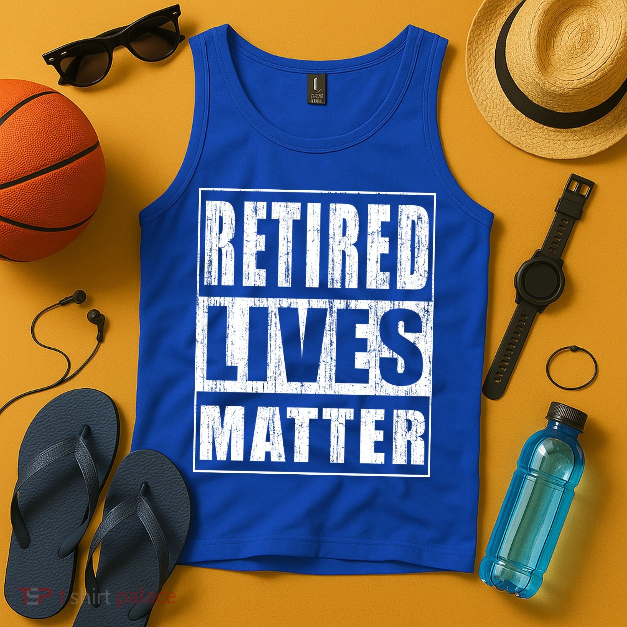 Retired Lives Matter Funny Elderly Senior Gift Meaningful Gift Tank Top