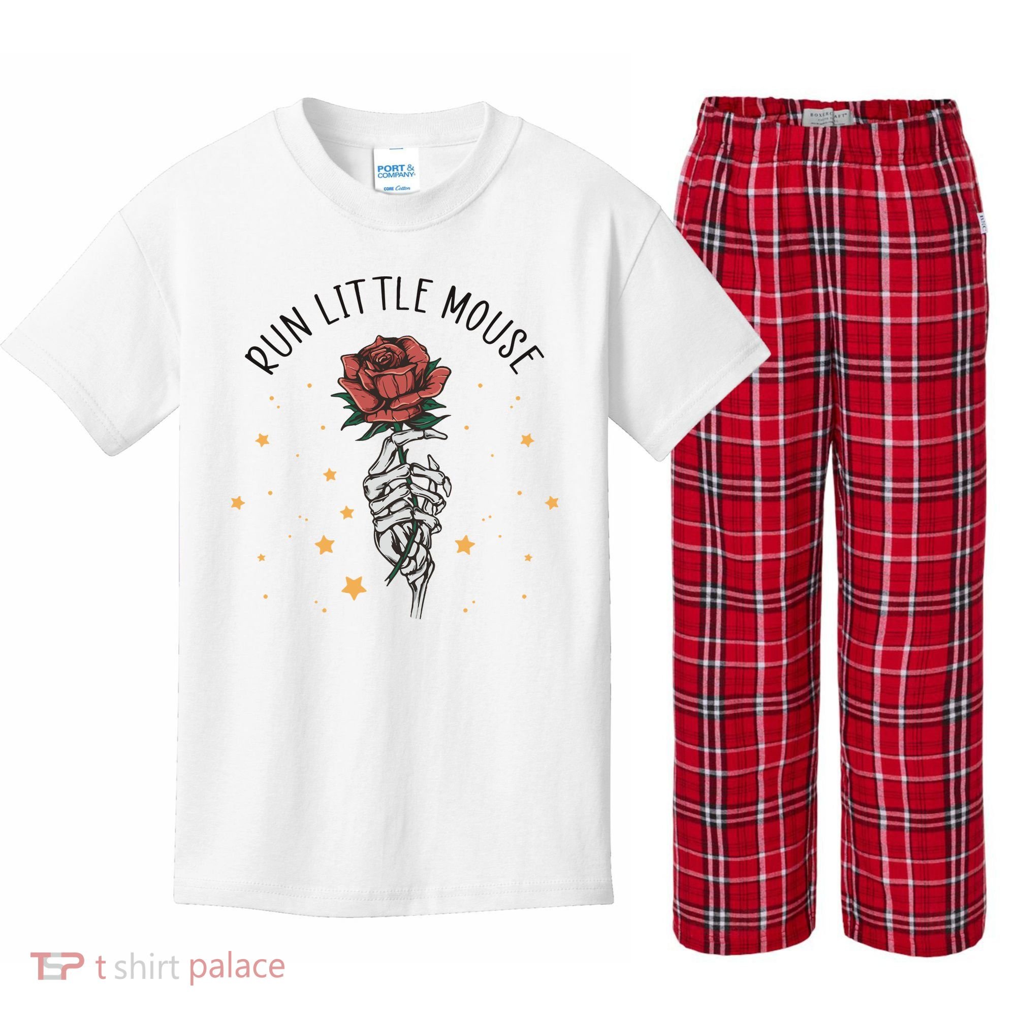 Run Little Mouse Haunting Adeline Kids Plaid Pajama Set