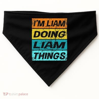 Retro Liam Name Personalized Liam Name Men Kids USA-Made Doggie Bandana