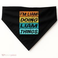 Retro Liam Name Personalized Liam Name Men Kids USA-Made Doggie Bandana thumb 0
