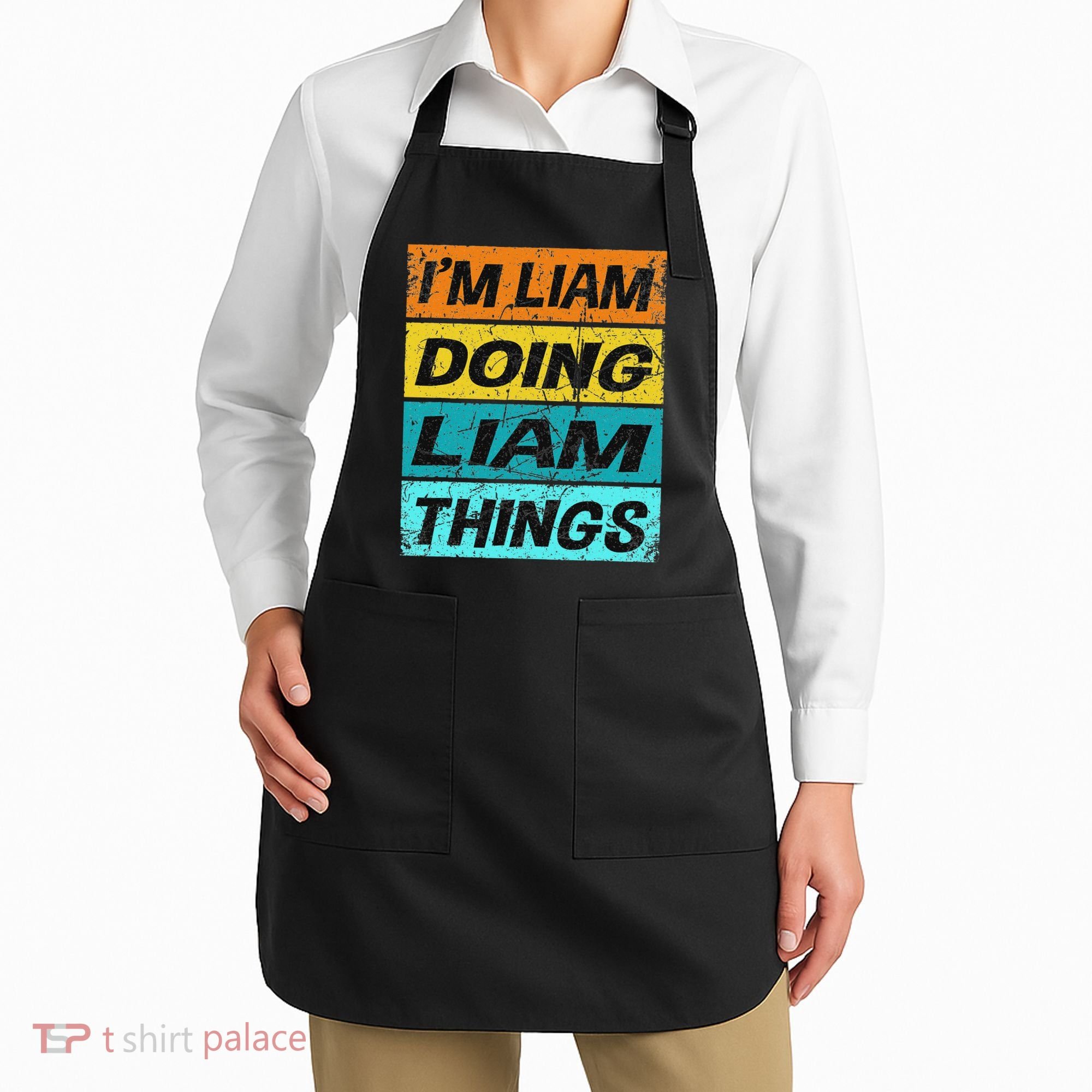Retro Liam Name Personalized Liam Name Men Kids Apron