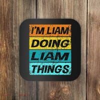 Retro Liam Name Personalized Liam Name Men Kids Coaster thumb 0
