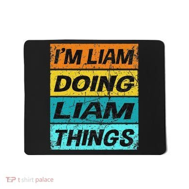 Retro Liam Name Personalized Liam Name Men Kids Mousepad
