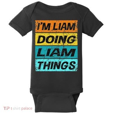Retro Liam Name Personalized Liam Name Men Kids Baby Bodysuit