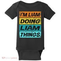 Retro Liam Name Personalized Liam Name Men Kids Baby Bodysuit thumb 0