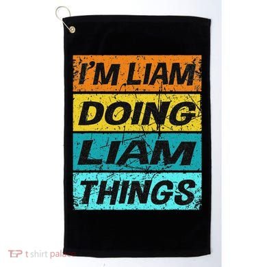 Retro Liam Name Personalized Liam Name Men Kids Golf Towel