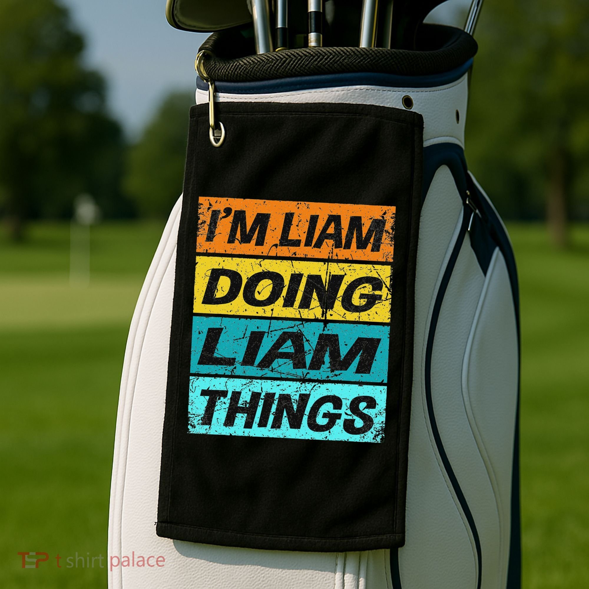 Retro Liam Name Personalized Liam Name Men Kids Golf Towel