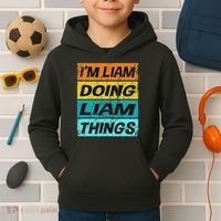 Retro Liam Name Personalized Liam Name Men Kids Kids Hoodie thumb 2