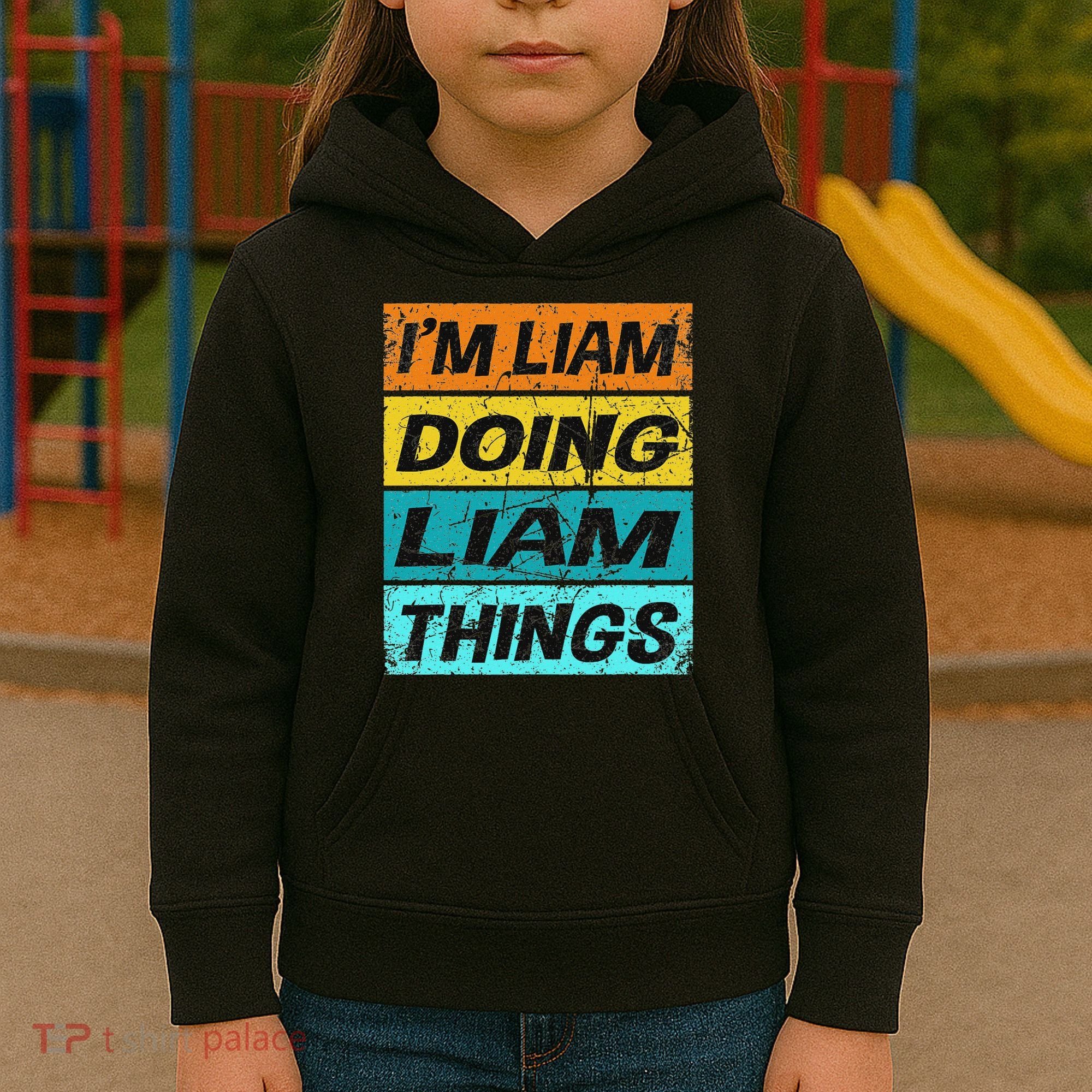 Retro Liam Name Personalized Liam Name Men Kids Kids Hoodie