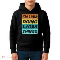 Retro Liam Name Personalized Liam Name Men Kids Kids Hoodie thumb 4