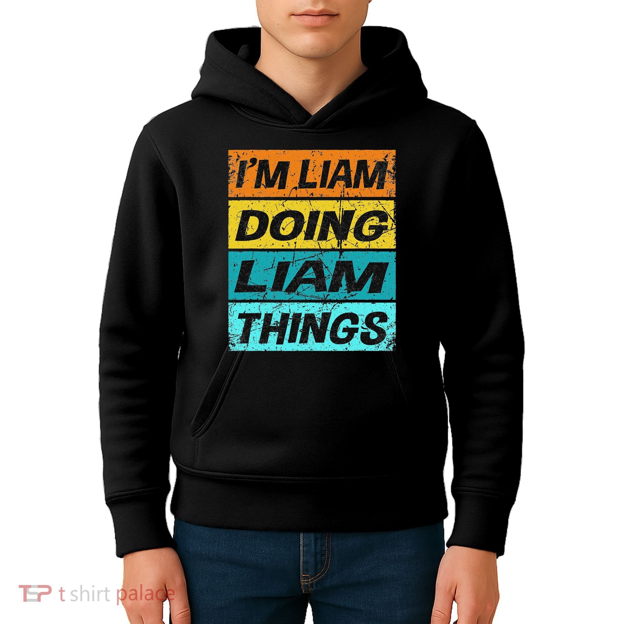 Retro Liam Name Personalized Liam Name Men Kids Kids Hoodie