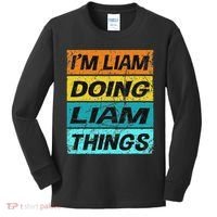Retro Liam Name Personalized Liam Name Men Kids Kids Long Sleeve Shirt thumb 0