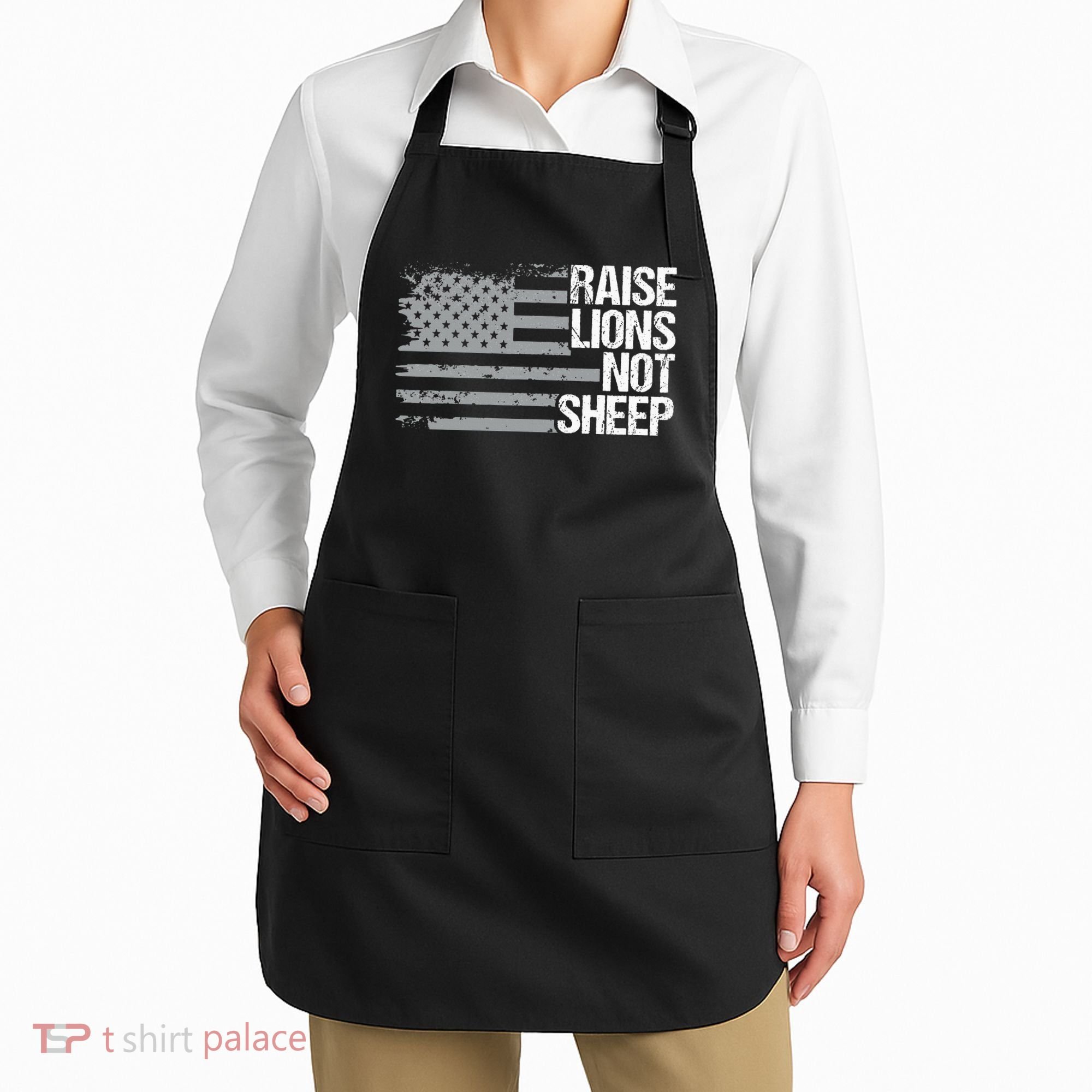 raise lions not sheep american patriotic lion Apron