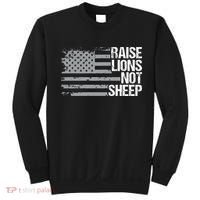 raise lions not sheep american patriotic lion Sweatshirt thumb 0