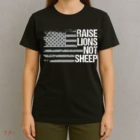 raise lions not sheep american patriotic lion T-Shirt thumb 4