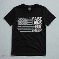 raise lions not sheep american patriotic lion T-Shirt thumb 5