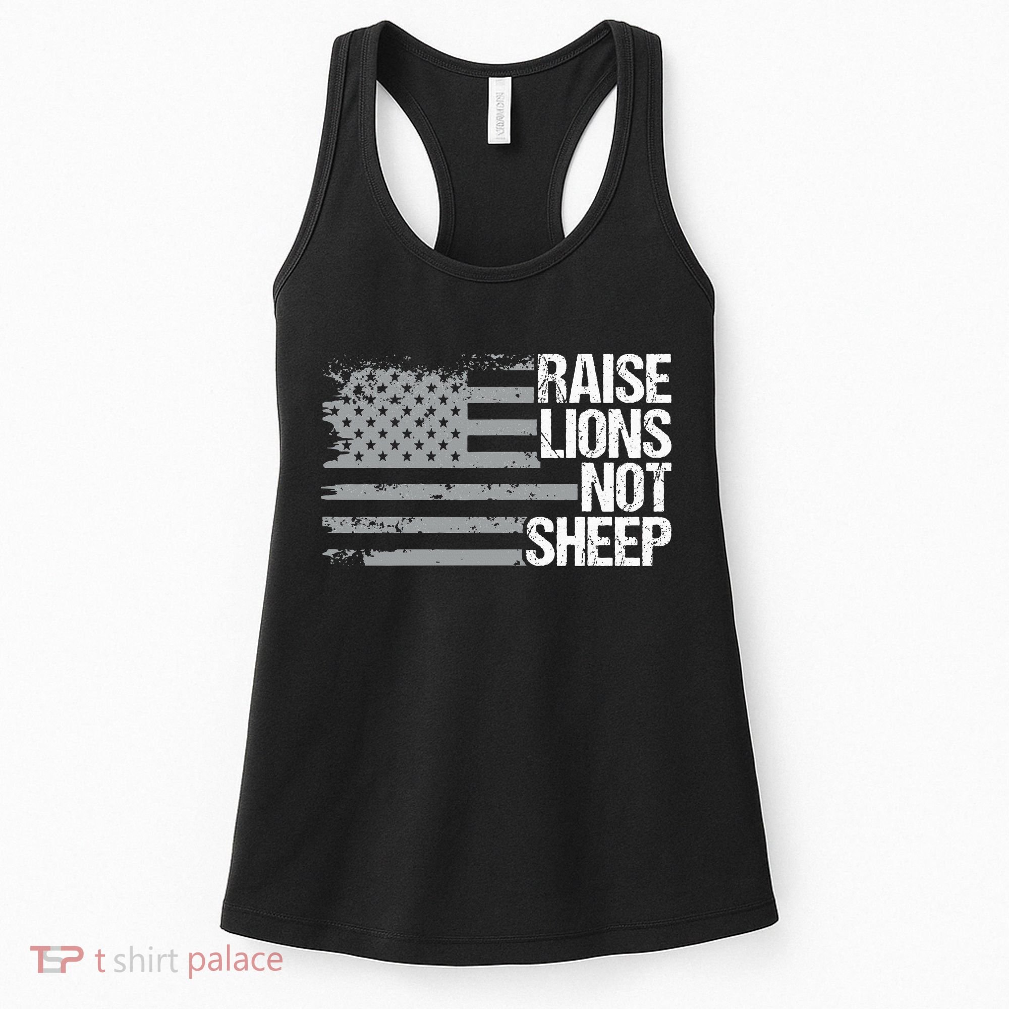 raise lions not sheep american patriotic lion Women's Tank Top