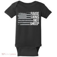 raise lions not sheep american patriotic lion Baby Bodysuit thumb 0