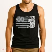 raise lions not sheep american patriotic lion Tank Top thumb 3