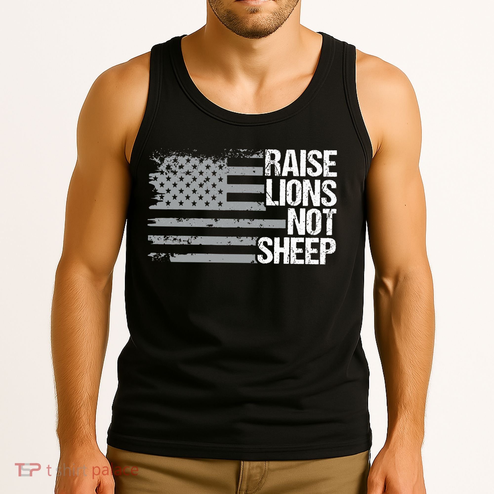 raise lions not sheep american patriotic lion Tank Top