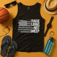 raise lions not sheep american patriotic lion Tank Top thumb 4