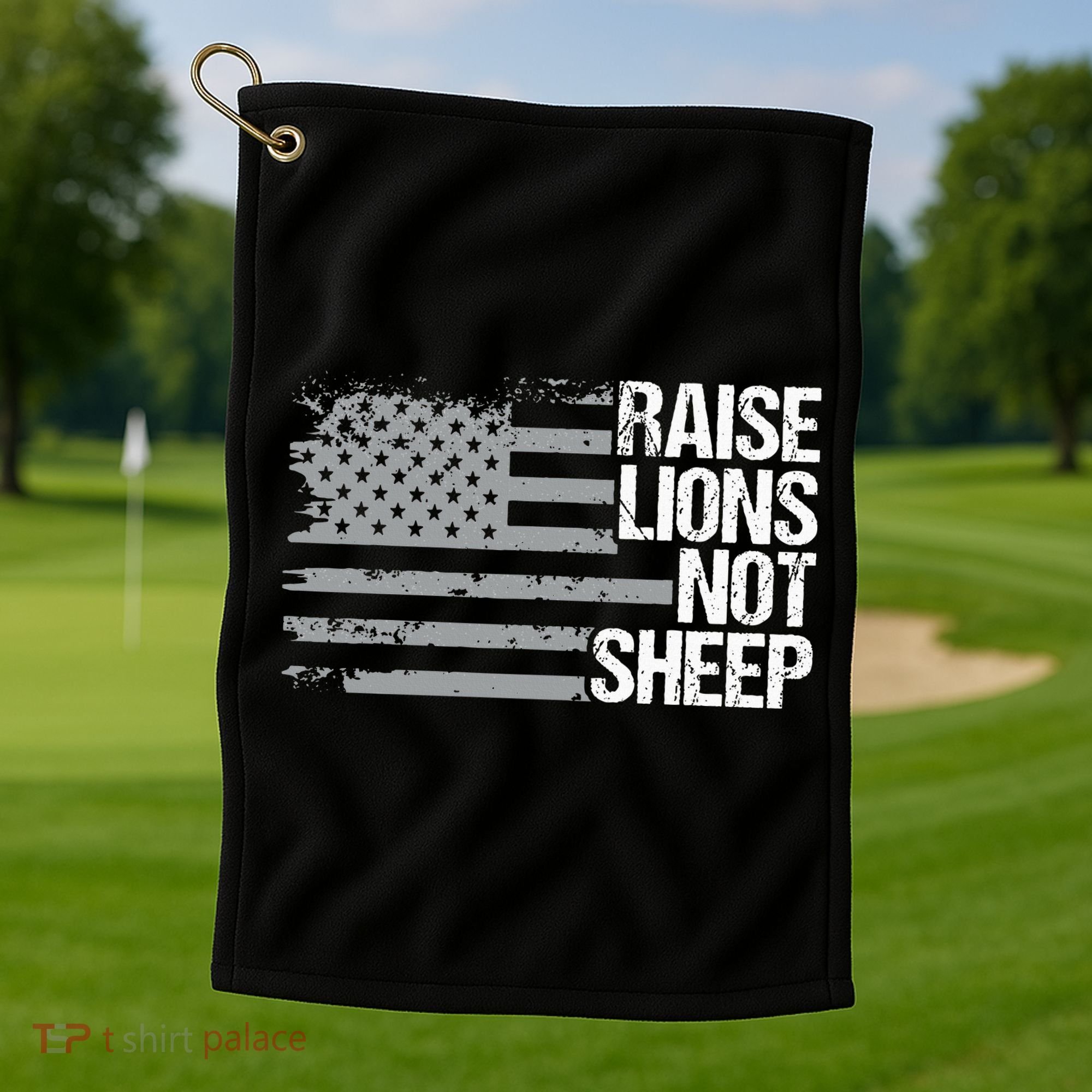 raise lions not sheep american patriotic lion Golf Towel