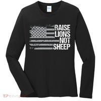 raise lions not sheep american patriotic lion Women's Long Sleeve Shirt thumb 0