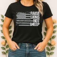 raise lions not sheep american patriotic lion Women's T-Shirt thumb 2