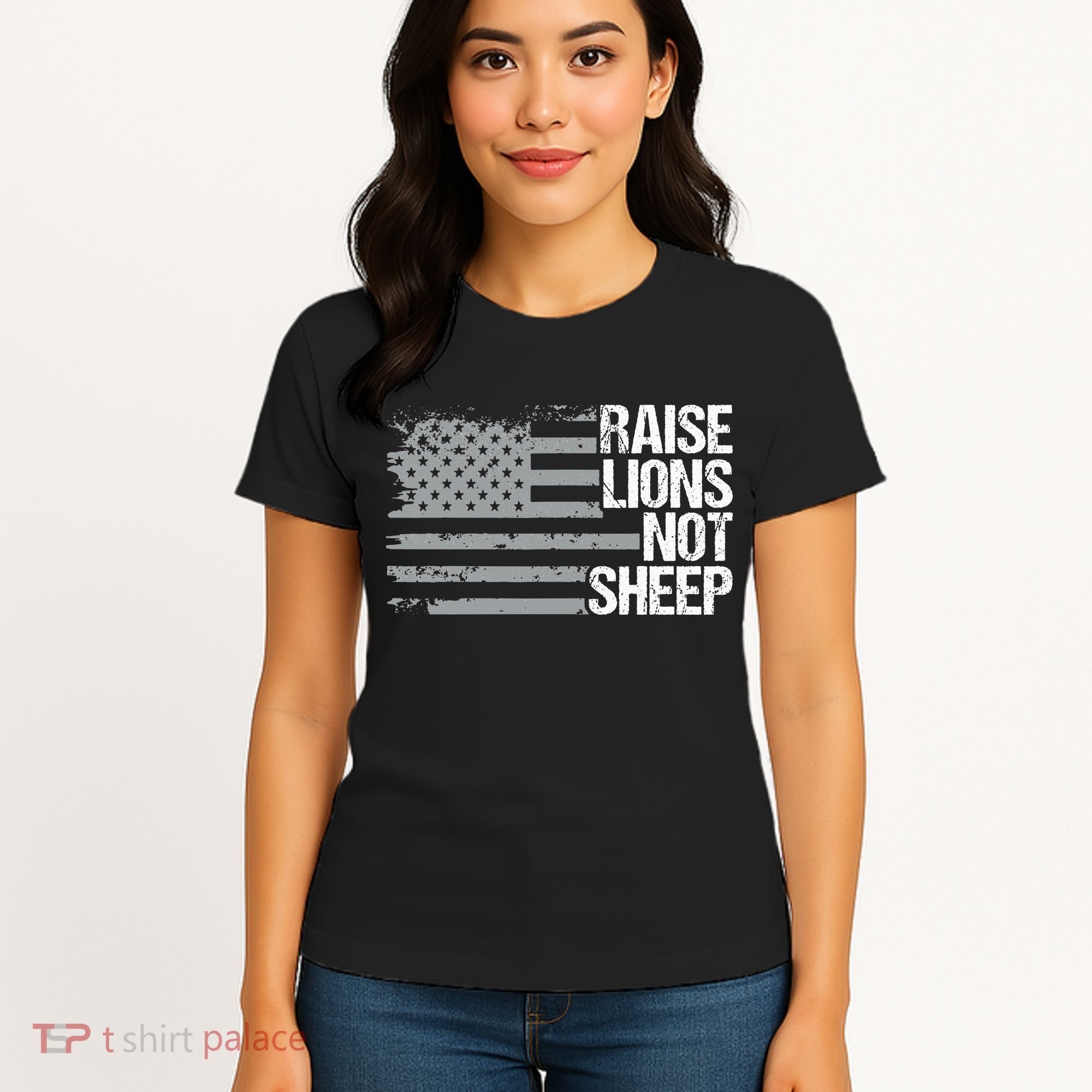 raise lions not sheep american patriotic lion Women's T-Shirt