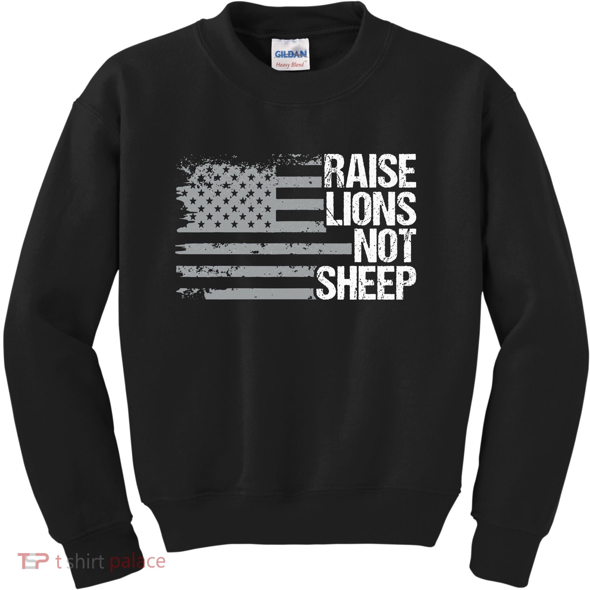raise lions not sheep american patriotic lion Kids Sweatshirt