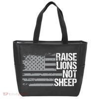 raise lions not sheep american patriotic lion Tote Bag thumb 0
