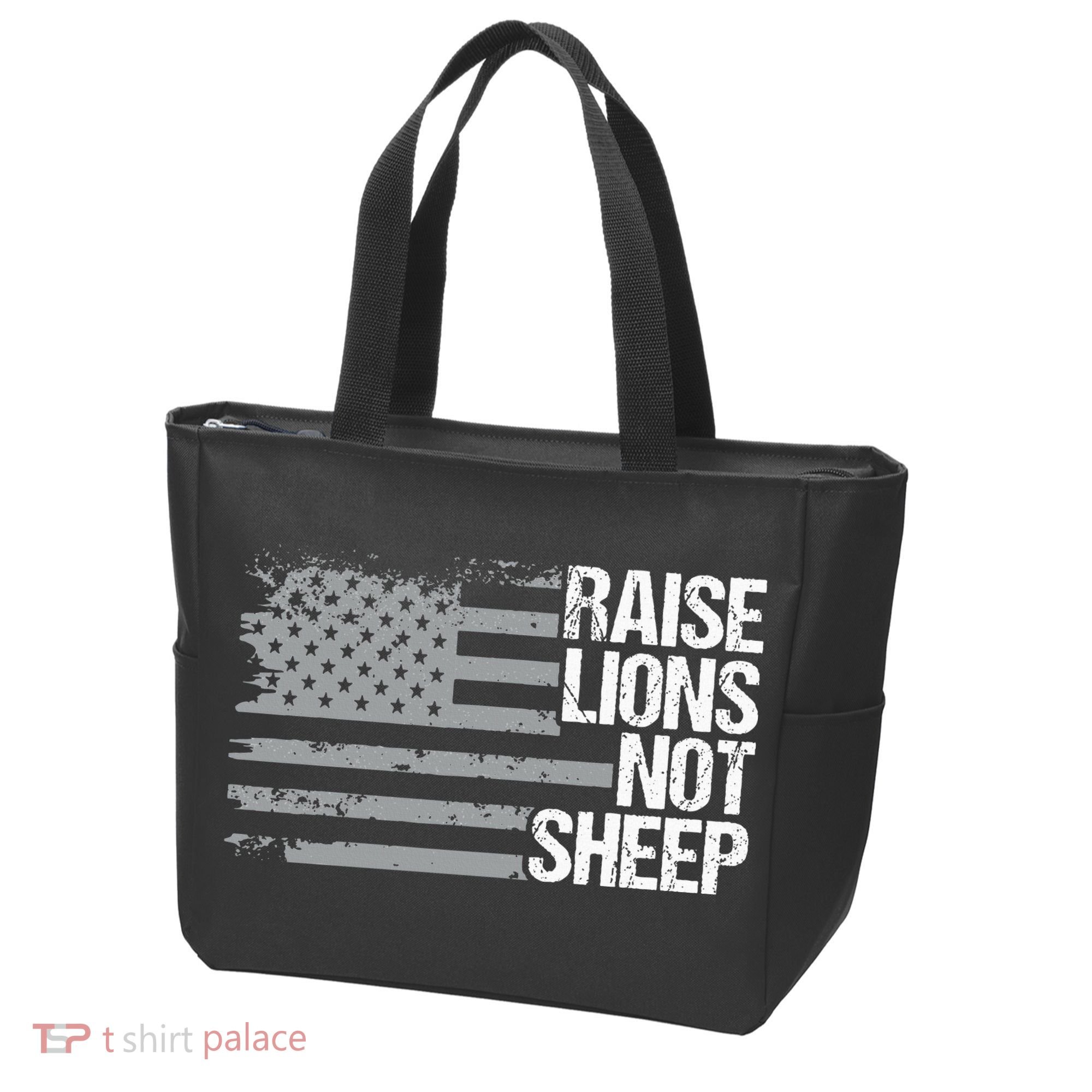 raise lions not sheep american patriotic lion Tote Bag