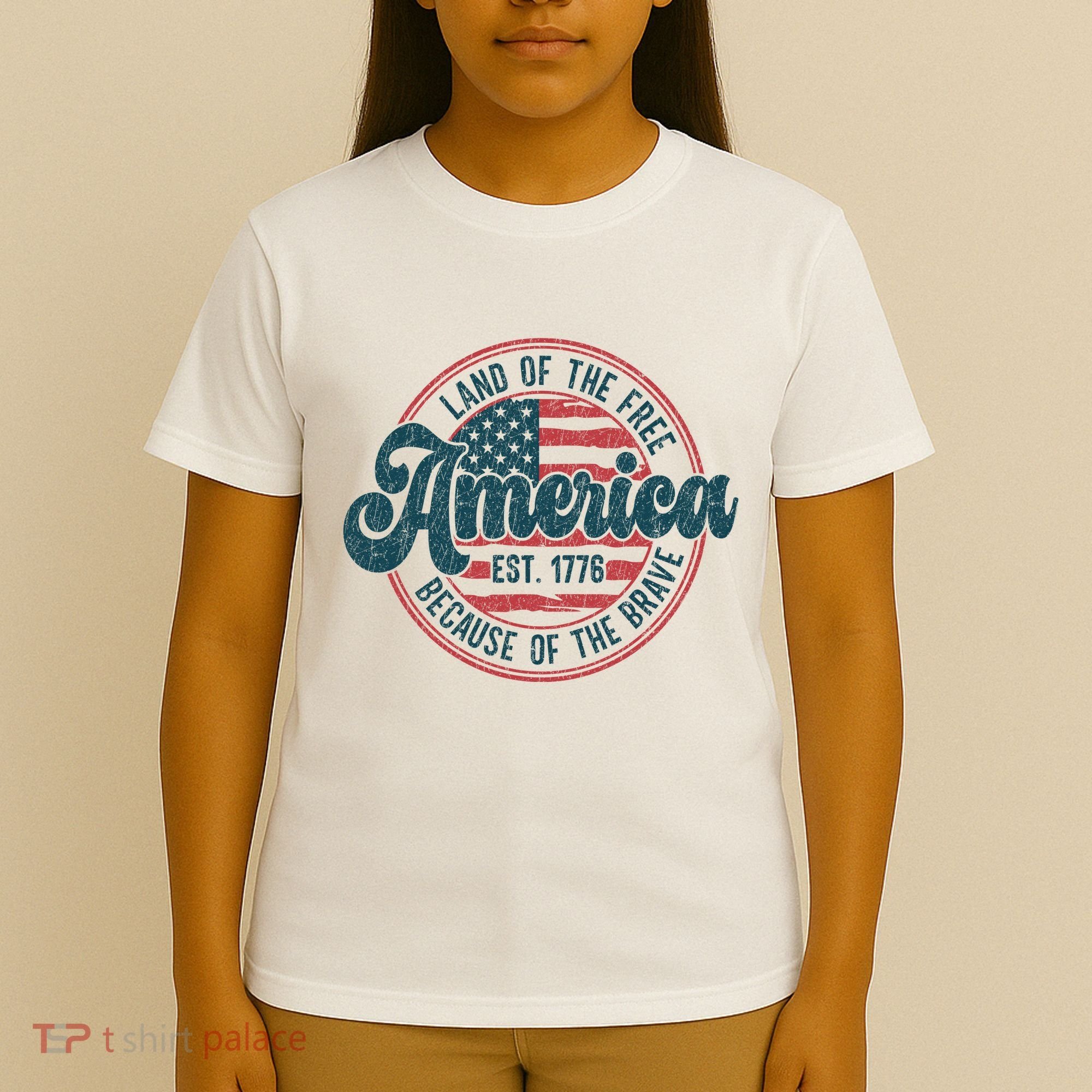 Retro Land Of The Free Because Of The Brave T-Shirt