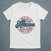 Retro Land Of The Free Because Of The Brave T-Shirt thumb 5