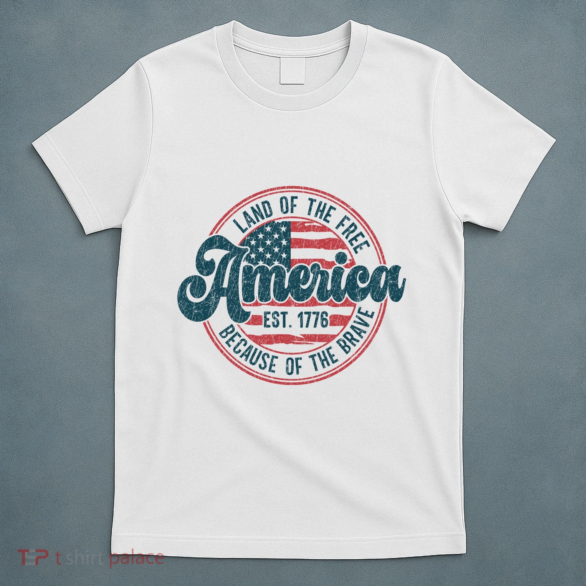 Retro Land Of The Free Because Of The Brave T-Shirt