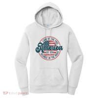 Retro Land Of The Free Because Of The Brave Women's Hoodie thumb 0