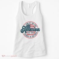 Retro Land Of The Free Because Of The Brave Women's Tank Top thumb 0