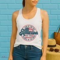 Retro Land Of The Free Because Of The Brave Women's Tank Top thumb 2