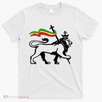 Rasta Lion Of Judah Rastafarian Reggae Lion And Christian T-Shirt thumb 0