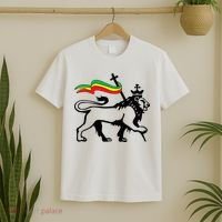 Rasta Lion Of Judah Rastafarian Reggae Lion And Christian T-Shirt thumb 2